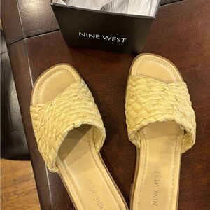 Nine West Women's Tan Woven Slide Sandals